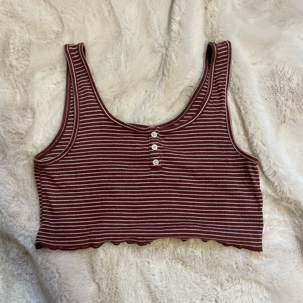 Crop tank top brown striped from American Eagle